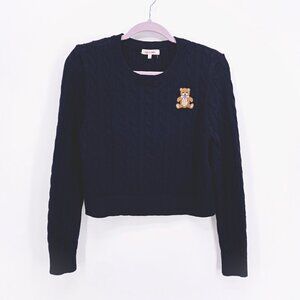 Stella Tweed Cable Knit Crop Sweater